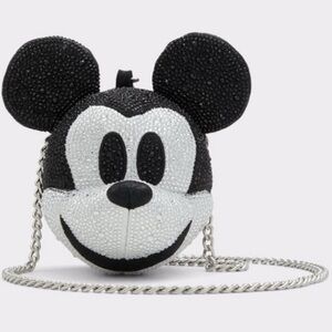 ALDO X DISNEY 100 Anniversary Mickey Globe Purse in Silver Sparkle